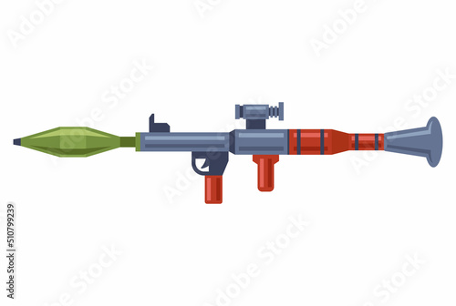 obsolete soviet grenade launcher. anti-tank weapons. flat vector illustration.