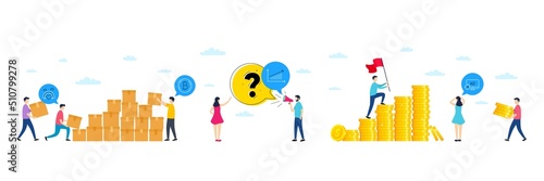 Set of Lgbt, Bitcoin and Chart line icons. People characters with delivery parcel, money coins. Include Seo adblock icons. For web, application. Vector