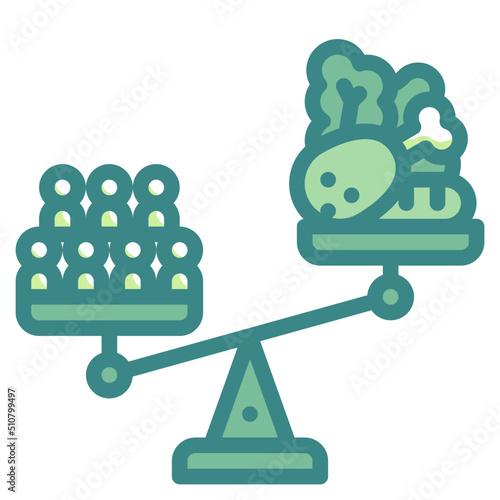 inequality blue line icon