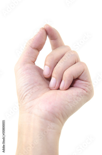 hand pick on white background