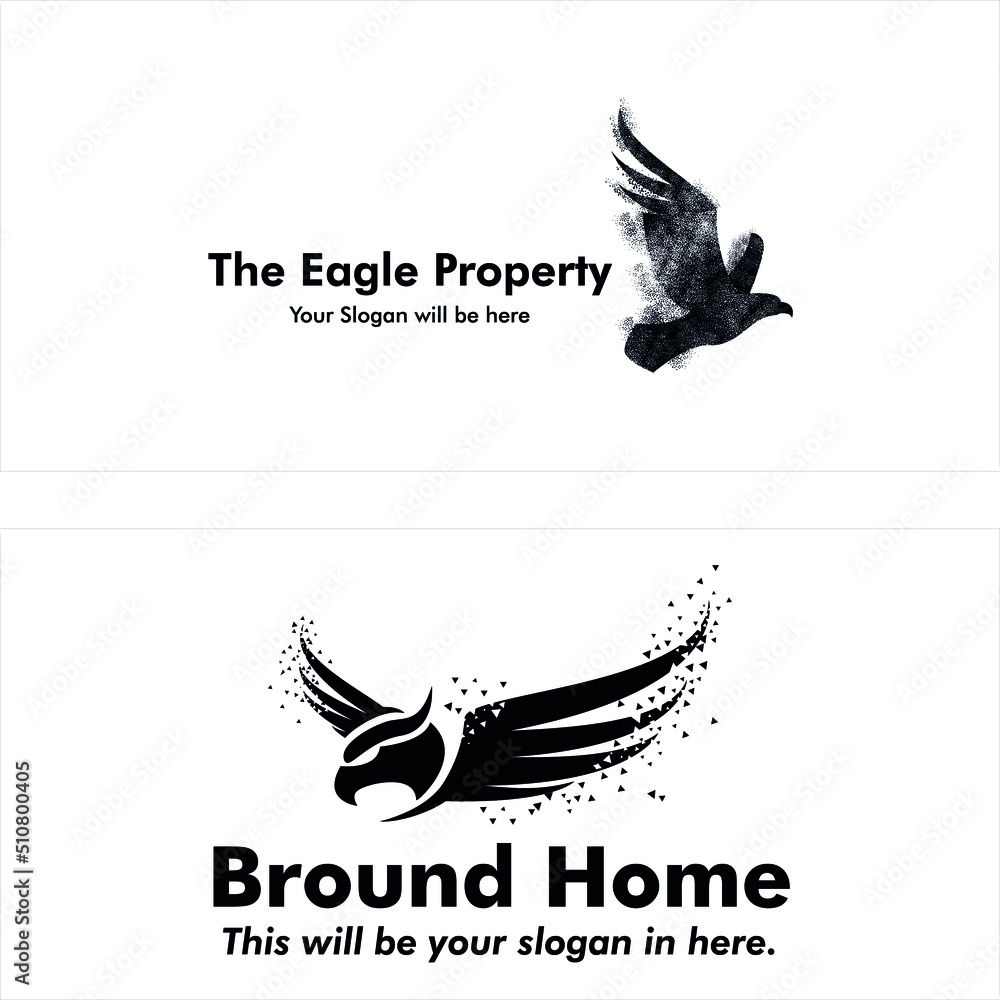 Vector illustration of flat line art eagle logo design Stock Vector ...