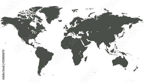 World map. Color vector modern. Silhouette map. 