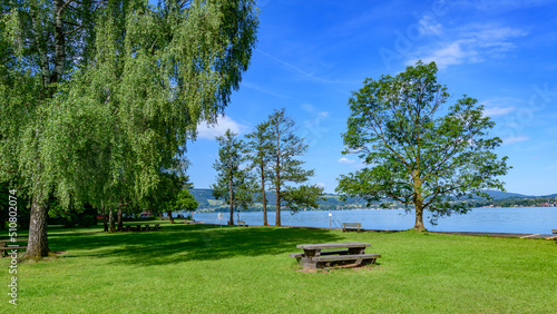 lake attersee in the upper austrian region salzkammergut photo