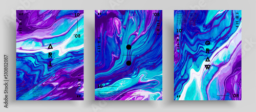 Abstract acrylic banner, fluid art vector texture collection. Beautiful background that can be used for design cover, invitation, presentation and etc. Colorful unusual creative surface template.