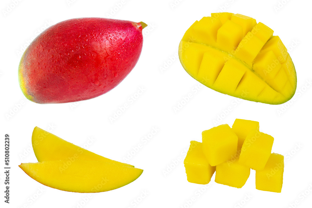 Mango isolated on a white background. Tropical ripe fruits Mango isolated on a white background. Tropical ripe fruits