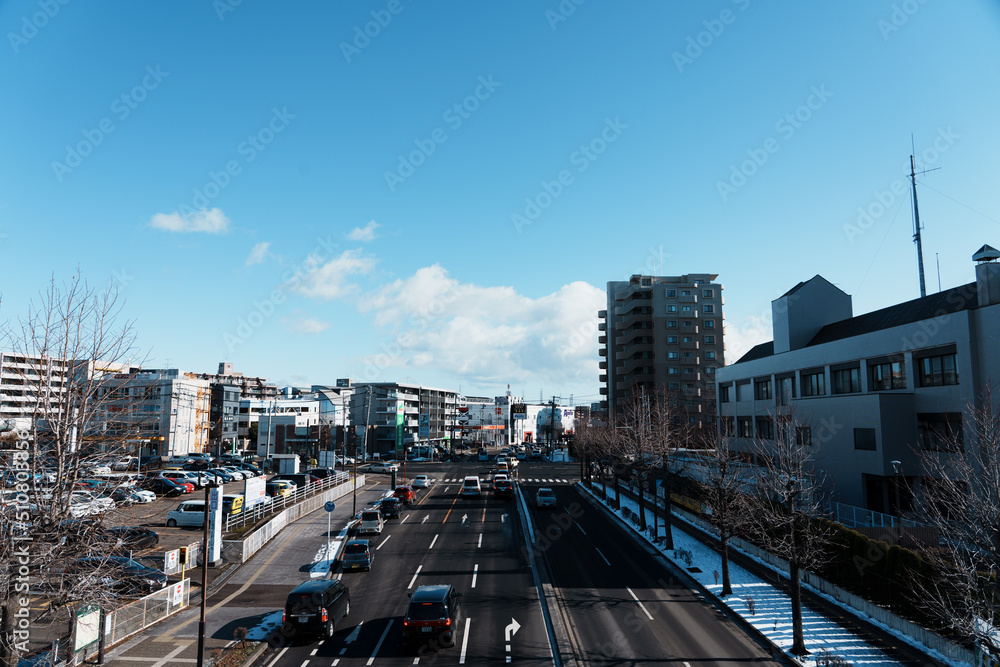Fototapeta premium 仙台市 泉区 泉中央の駅周辺の街並み