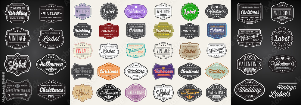 Vector Set of Vintage Retro Styled Premium Design Labels