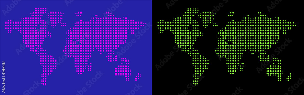 Fototapeta premium Set of Vector Flat Maps of the World. Infographic. Map Data.