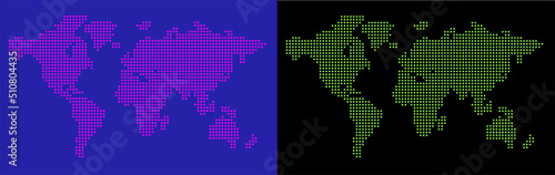 Set of Vector Flat Maps of the World. Infographic. Map Data.