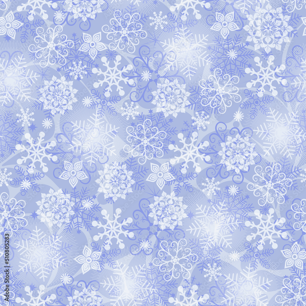 Christmas silvery seamless pattern with snowflakes on the gray background Vector eps 10 Christmas silvery seamless pattern with snowflakes on the gray background Vector eps 10