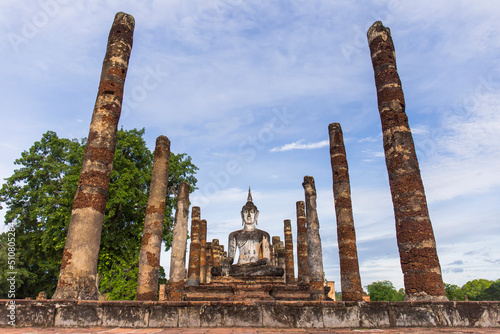 Sukhothai National Historical Park, the old city of Thailand 800 years ago, Sukhothai Province, Thailand.