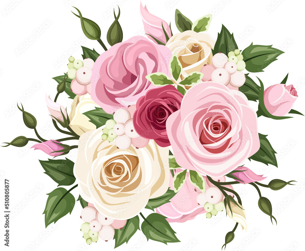 bouquet of roses on white bouquet of roses on white