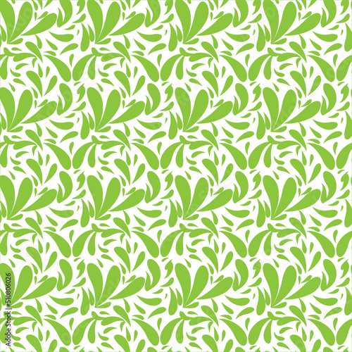 Seamless vector pattern of green leaves on a white background