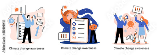 Change climate awareness metaphor, saving planet, World Environment Day, global warming ecological problems. human-induced observed and projected long-term changes mean climate. Nature saving strategy