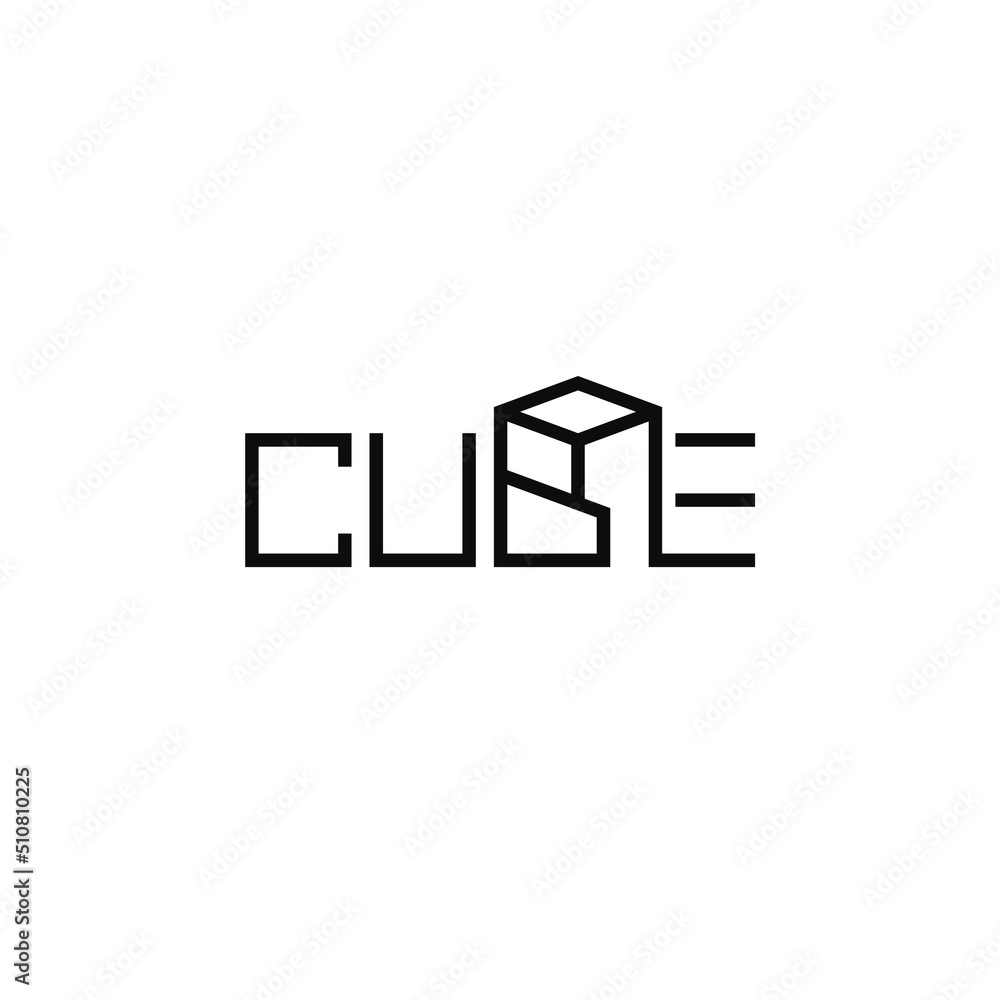 Cube text, typography logo design. Cube text, typography logo design.