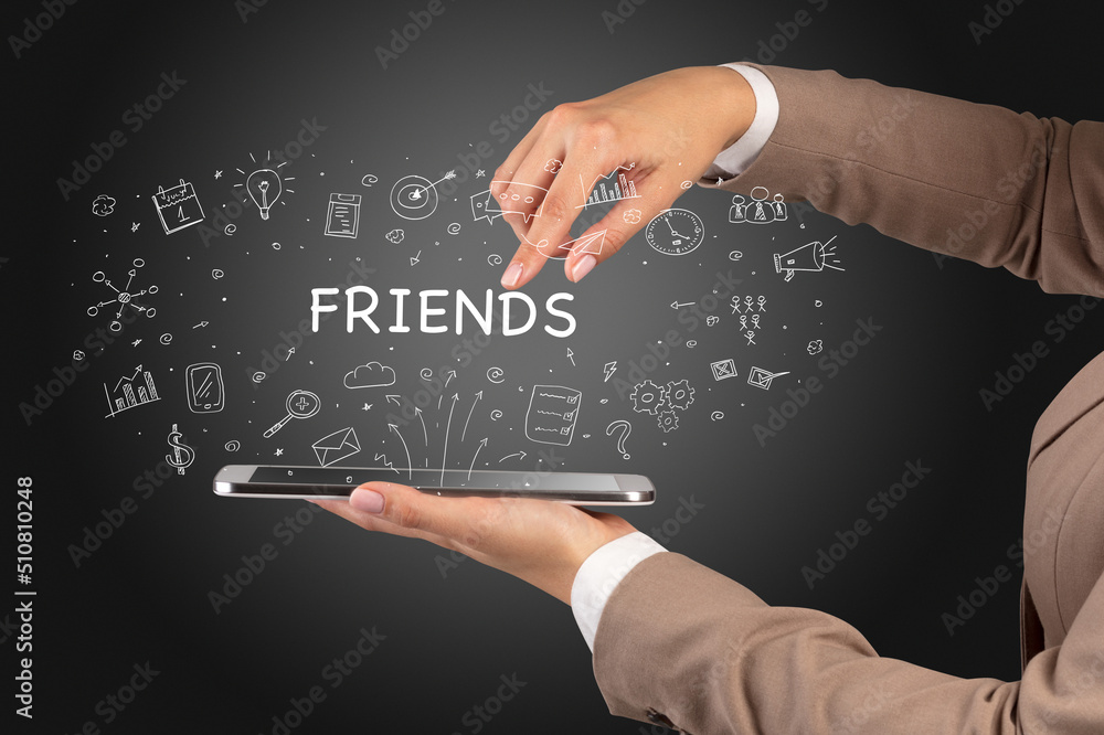 Close-up of a touchscreen, social media concept Close-up of a touchscreen, social media concept