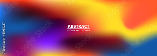 Abstract colorful liquid background. Bright blurred multicolor holographic creative banner design. Futuristic colorful wide abstract banner concept. Multicolored abstract background.