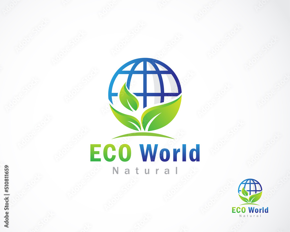 eco world logo creative nature globe care nature design concept eco world logo creative nature globe care nature design concept
