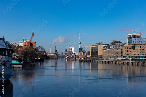 Berlin Skyline with reflections in Spree