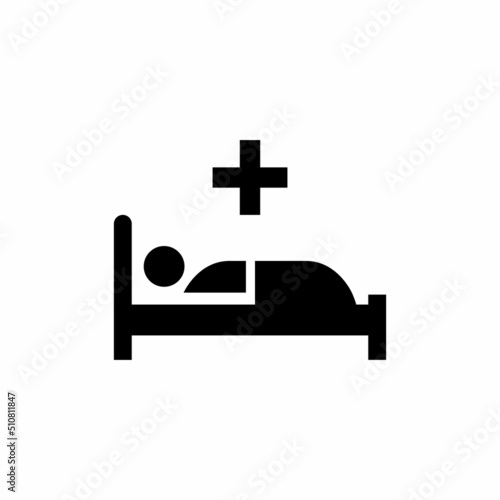 Hospital bed, medical room icon vector isolated on white background