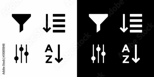 Filter icon set collection vector in various styles