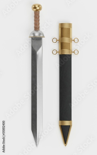 Fototapeta Realistic 3D Render of Gladius Sword