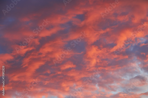 Sunset sky, clouds painted in bright colors over Kyiv © Ryzhkov Oleksandr