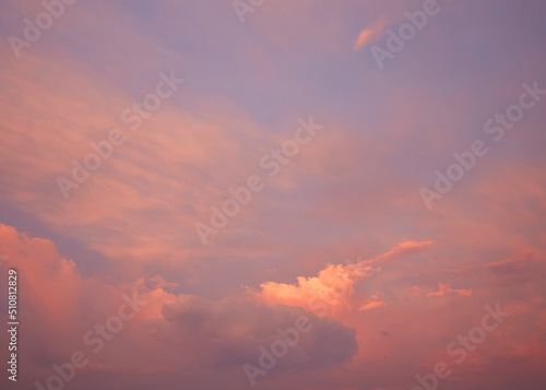 cloudy sky at sunset. Gradient color. Sky texture, abstract nature background