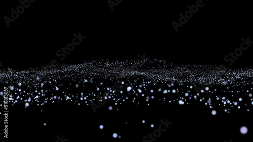 Glittering particles sparkle and drift along. Abstract background with shining bokeh sparkles. Abstract golden bokeh particles. Animation of points in space
