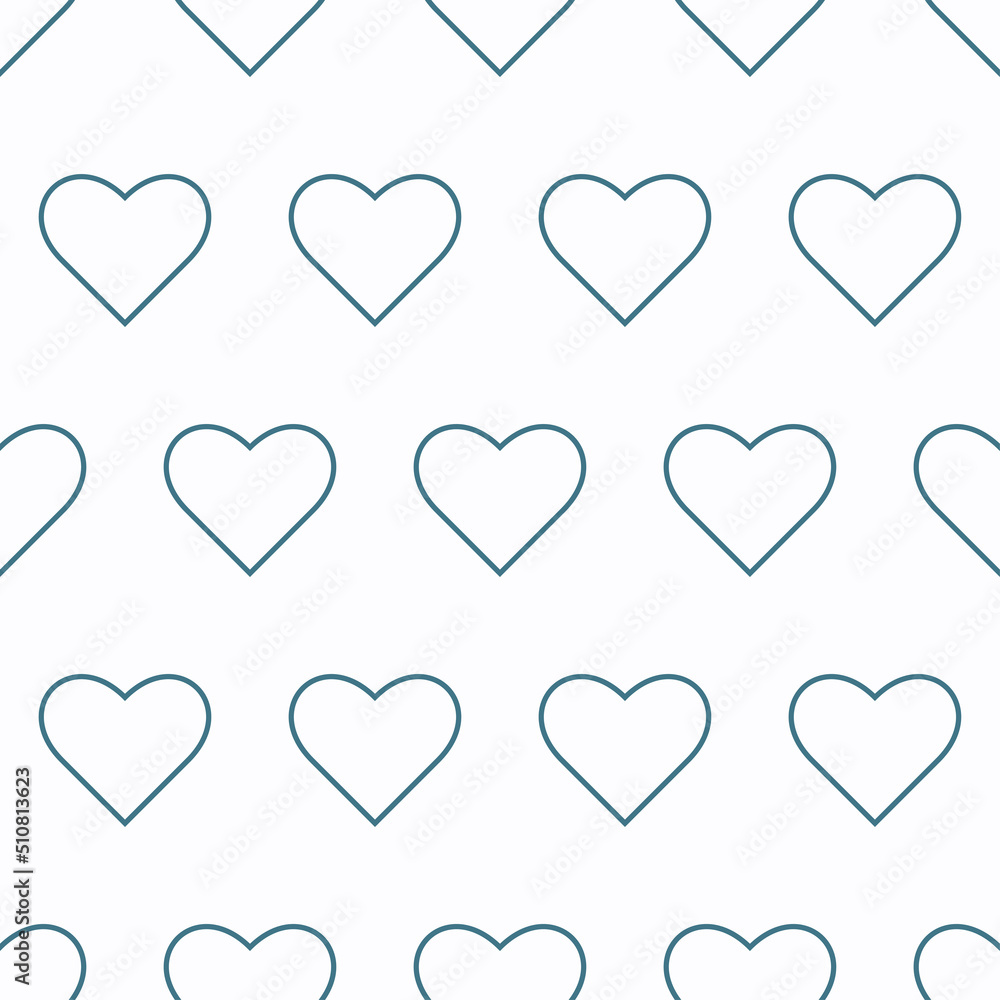 Thin out line heart love icon seamless pattern. Geometric flat shape element. Abstract EPS 10 illustration. Concept vector sign.