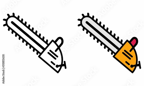 Illustration Vector Graphic of chainsaw, tool wood, equipment work icon