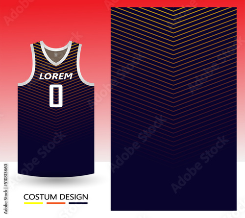 basketball jersey pattern design template.dark blue abstract background with yellow gradient line motif for fabric pattern. basketball, running, football and training jerseys. vector illustration