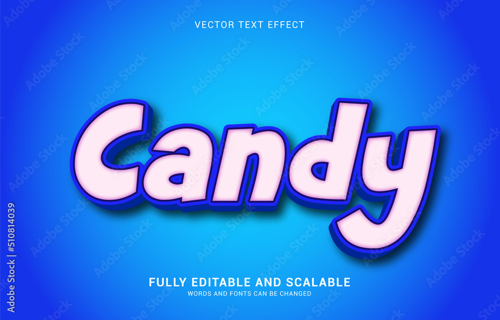 editable text effect, Candy style