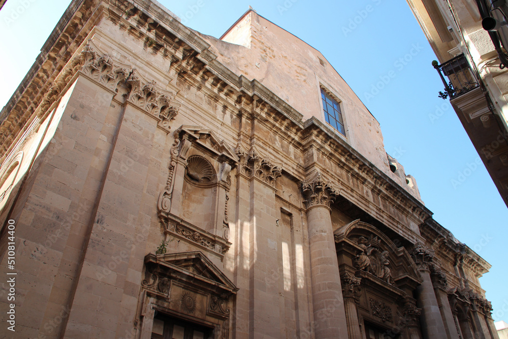 baroque church (collegio dei gesuiti) in syracusa in sicily (italy) 