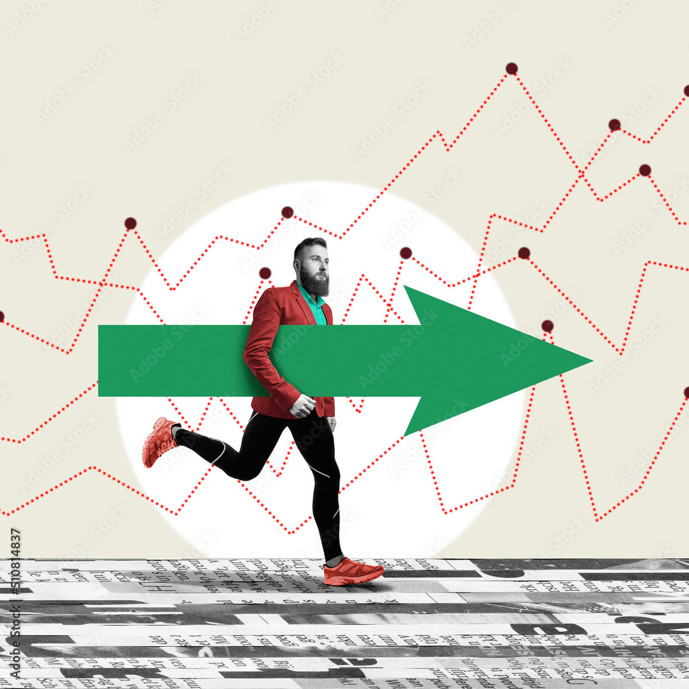 Striving to move forward. Art business collage. Striving to move forward. Art business collage.