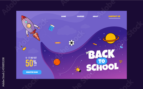 Landing page template for back to school