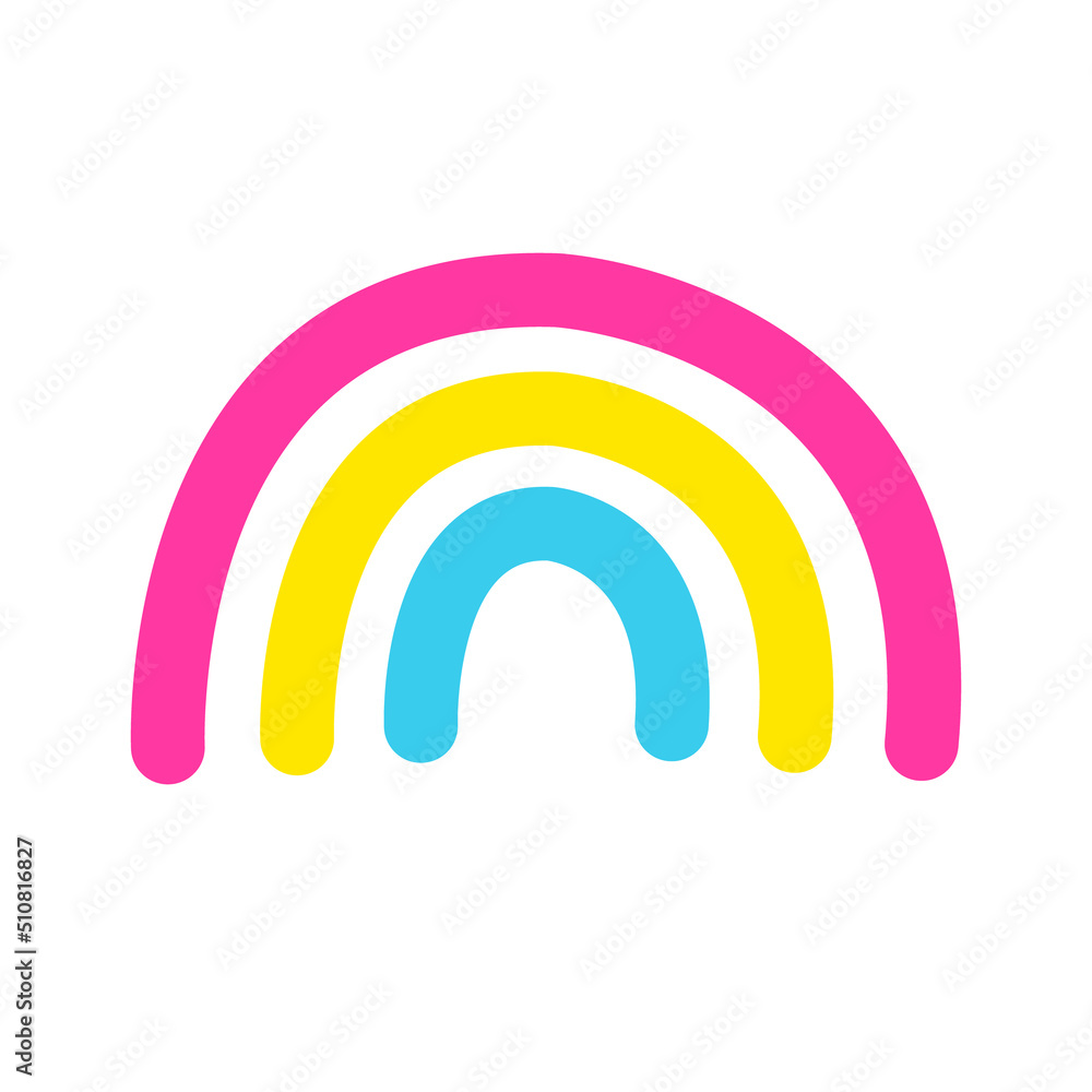 Vector hand drawn doodle sketch pansexual flag rainbow isolated on white background Vector hand drawn doodle sketch pansexual flag rainbow isolated on white background