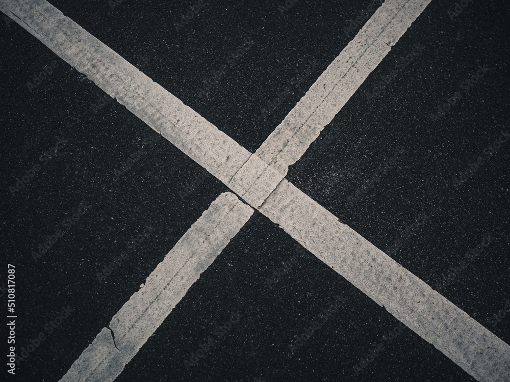 White lines on the road