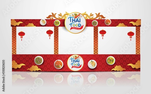 Thailand food festival counter. vector illustration design