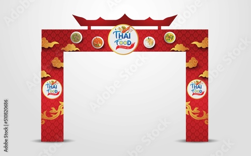 Thailand food festival entrance arch. vector illustration design