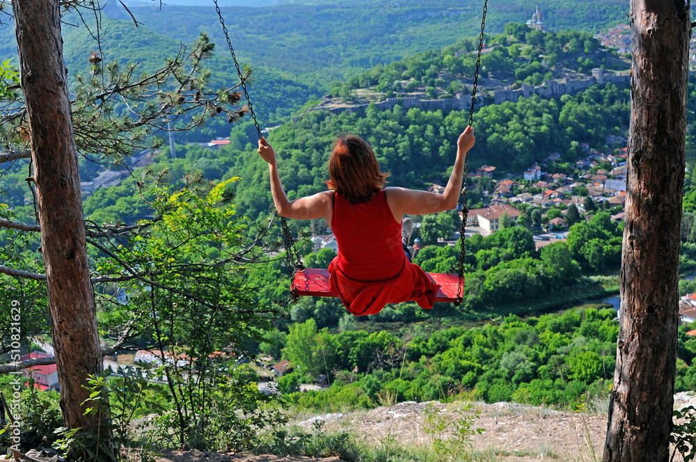 Swinging over the town of Veliko Tarnovo