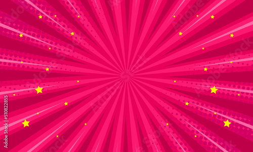 Comic cartoon radial pink background
