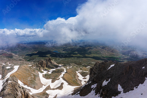 Scenic views of Geyik Mountain summit, Geyik Dağı (2 884m) at Eğrigöl plateau, Gündoğmuş, Antalya photo