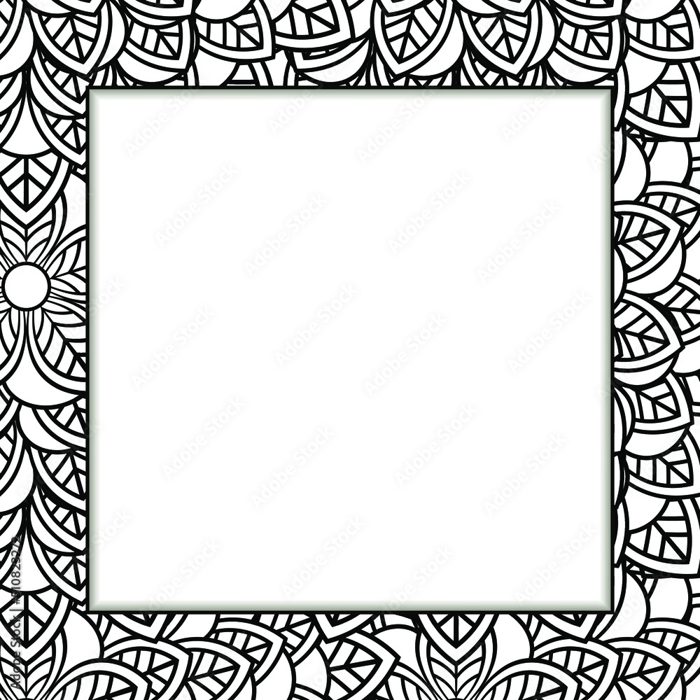 luxury mandala ornament frame for event, party, birthday, wedding invitation mock up. Oriental background design. Turkish, arabic, moroccan, islamic or indian style vector illustration