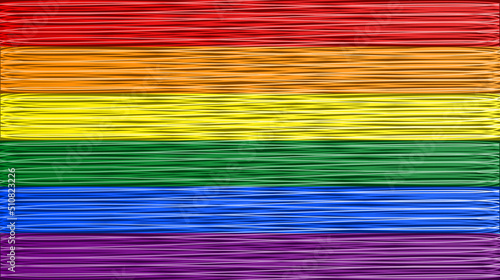 Rainbow pride flag of LGBT organization.