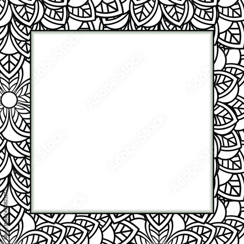 luxury mandala ornament frame for event, party, birthday, wedding invitation mock up. Oriental background design. Turkish, arabic, moroccan, islamic or indian style vector illustration