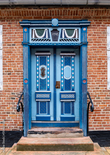 Traditional door in Aabenraa in southern part of Denmark photo