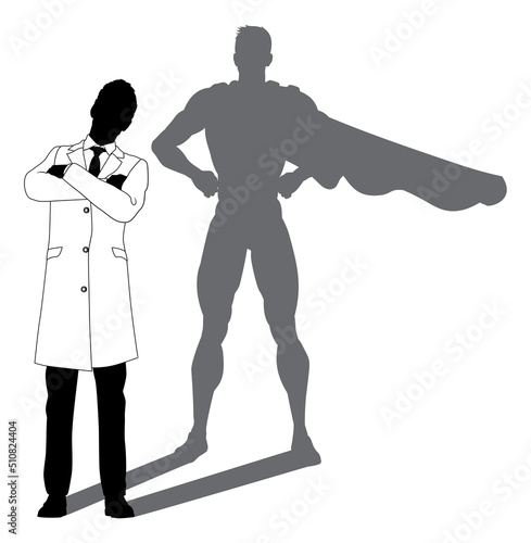 Superhero Scientist Super Hero Shadow Silhouette