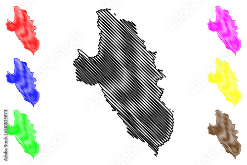 Giglio island (Aeolian Islands, Italian Republic, Italy) map vector illustration, scribble sketch Isola del Giglio map