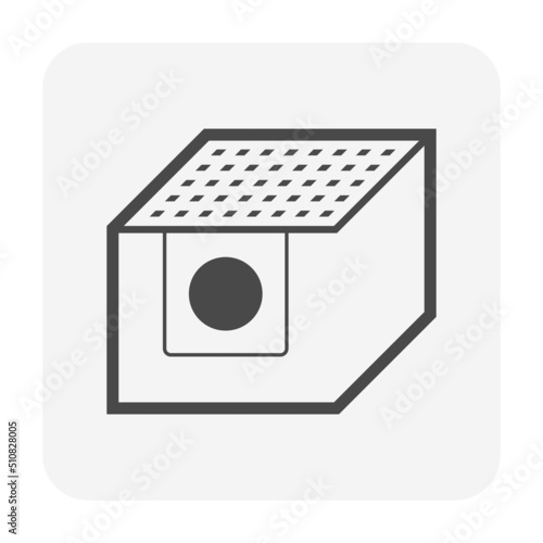 French drain or stormwater drainage system vector icon consist of soil section, infiltration basin, hole of corrugated perforated pipe install at underground for drain water from land, floor and lawn.